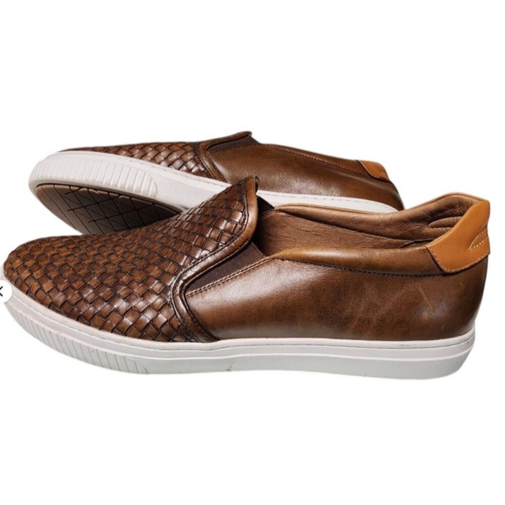 Johnston & Murphy Allister Leather Woven Slip On Sneakers Size 13M Men's Comfort - Picture 5 of 9